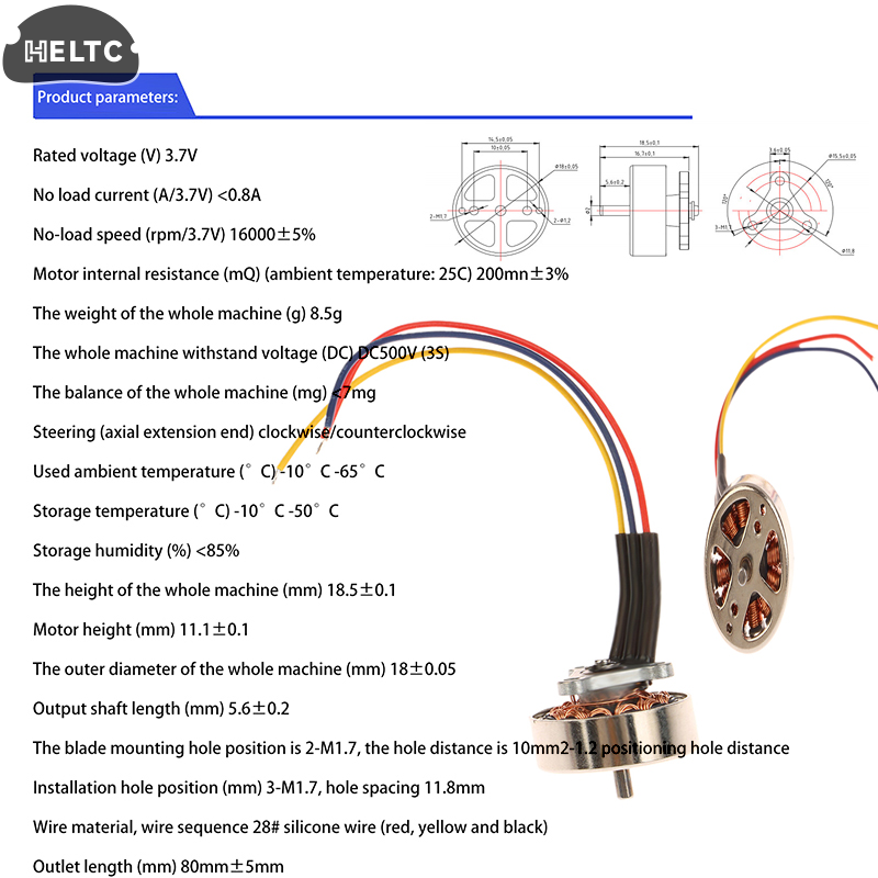 Drone Motor - 1 Uds 1S-2S 3,7 V 7,4