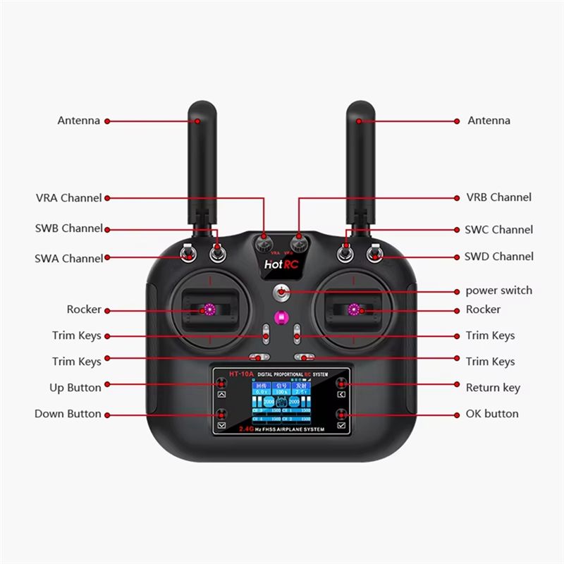 HOTRC HT-10A 2.4Ghz 10CH Set d - Drone Receiver reseña y precio